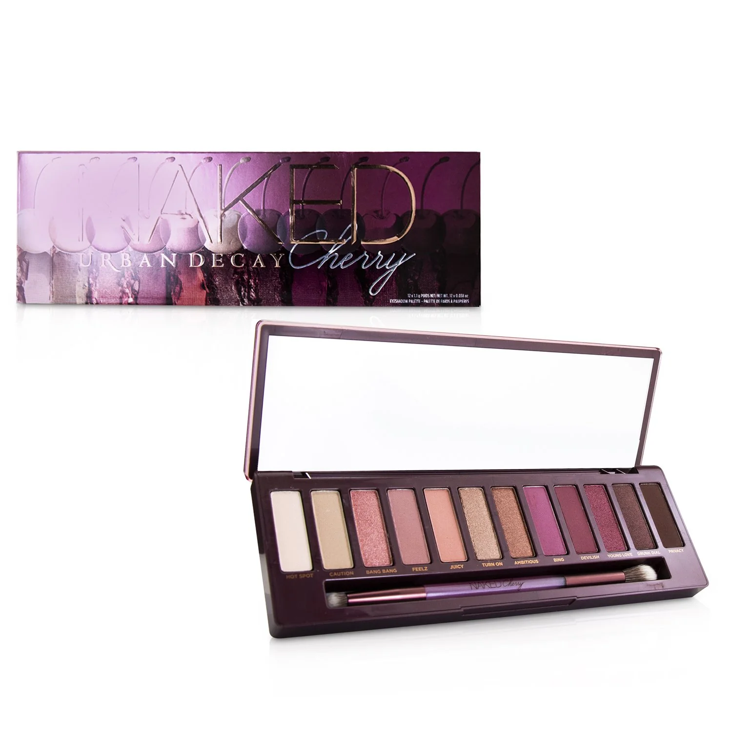 Urban Decay Naked Cherry Eyeshadow Palette: 12x Eyeshadow, 1x Double Ended Brush  12x1.1g/0.038oz - Olabens