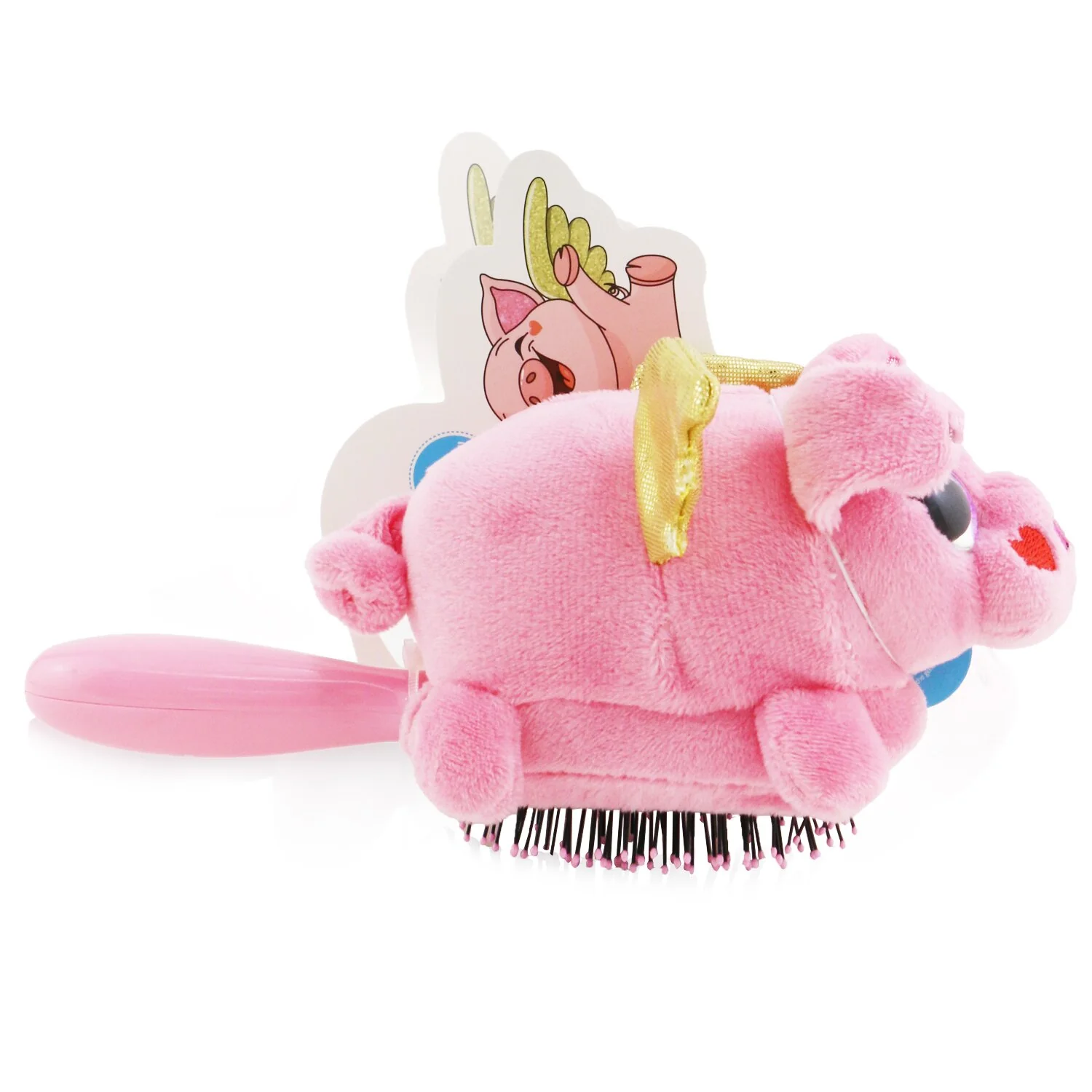 Wet Brush Plush Brush - # Flying Pig  1pc - Olabens