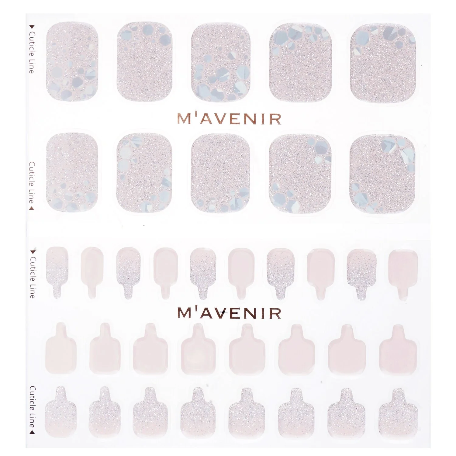 Mavenir Nail Sticker (Assorted Colour) - # Soft Shell Pedi  36pcs - Olabens