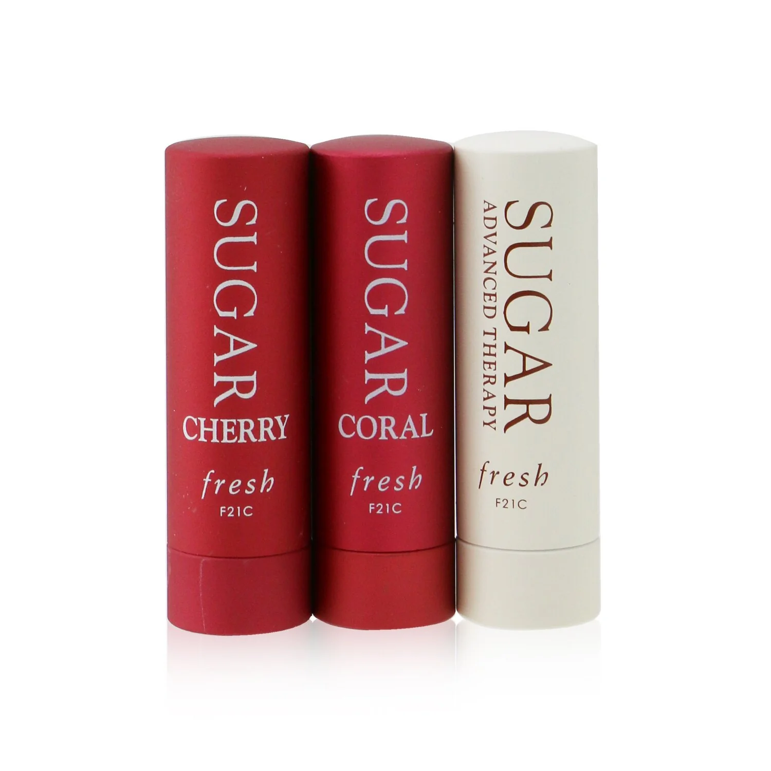 Fresh Sugar Lip Treatment Trio Set: 1x Sugar Lip Treatment Advanced Therapy - 2.2g/0.07oz + 2x Mini Sugar Lip Treatment SPF 15 (#Coral + #Cherry)  3x2.2g/0.07oz - Olabens
