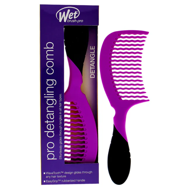 Wet Brush Pro Detangling Comb - Purple by Wet Brush for Unisex - 1 Pc Comb - Olabens