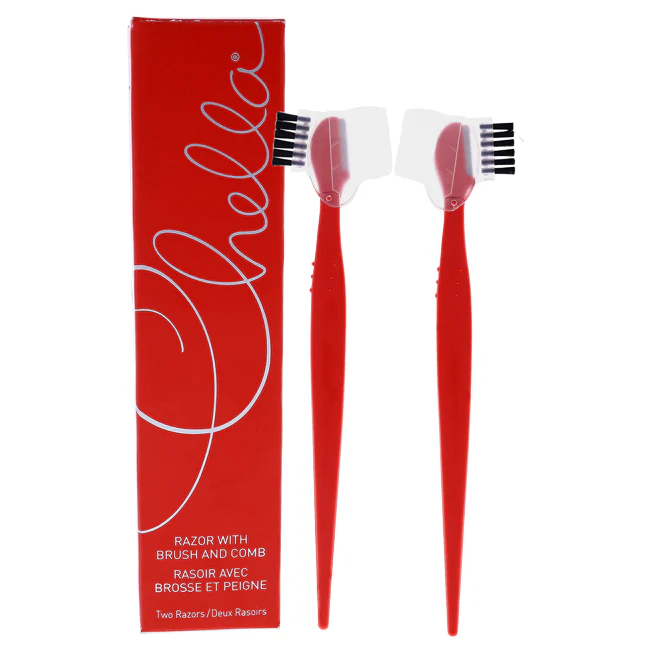 Chella Razor with Brush and Comb Cap by Chella for Women - 2 Pc Brush - Olabens