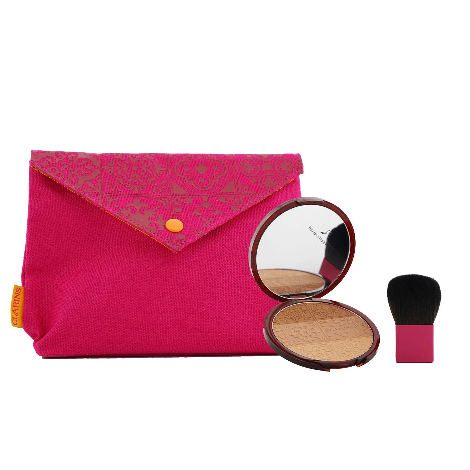 Clarins Bronzing Compact Set (1x Bronzing Compact, 1x Brush, 1x Pouch)  2pcs+1Pouch - Olabens