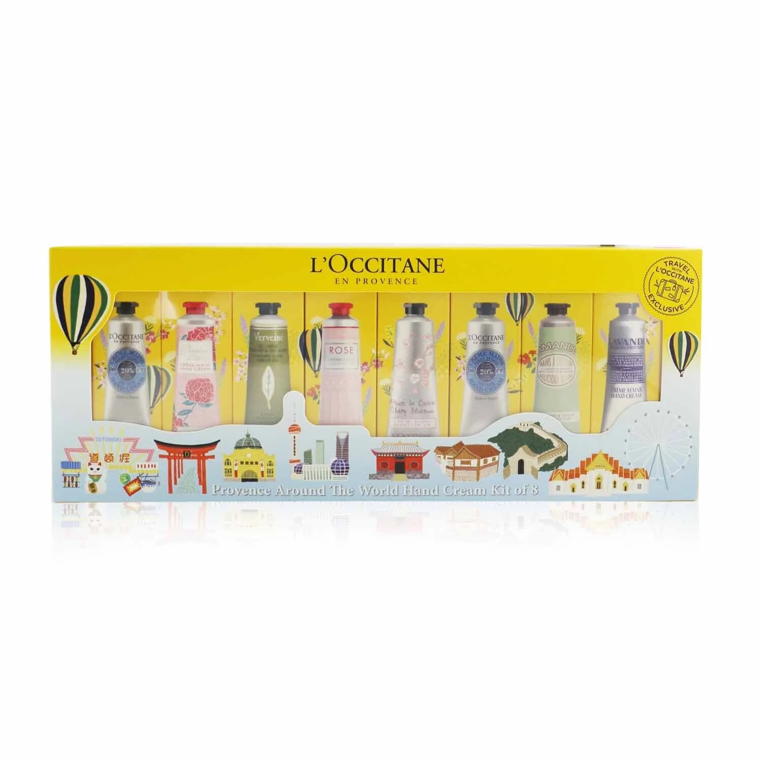 L'Occitane Provence Around The World Hand Cream Kit Of 8: (2xShea Butter + 1x Rose, Cherry Blossom, Lavender, Peony, Almond, Verbena) 30ml/1oz  8x30ml/1oz - Olabens