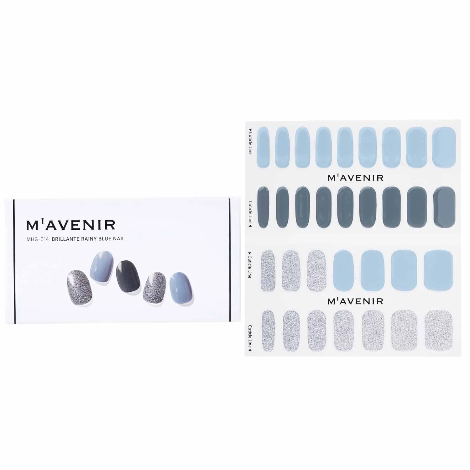 Mavenir Nail Sticker (Blue) - # Brillante Rainy Blue Nail  32pcs - Olabens