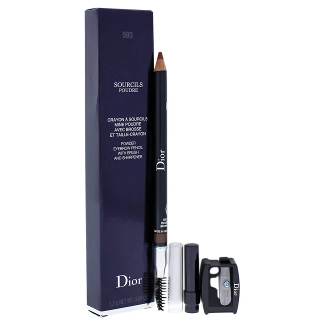 Christian Dior Powder Eyebrow Pencil With Brush and Sharpener - 593 Brown by Christian Dior for Women - 0.04 oz Eyebrow Pencil - Olabens