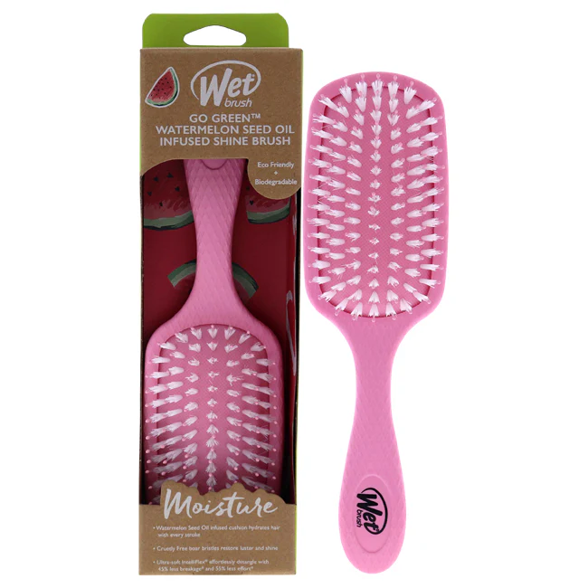 Wet Brush Go Green Oil Infused Shine Brush - Watermelon Seed Oil by Wet Brush for Unisex - 1 Pc Hair Brush - Olabens