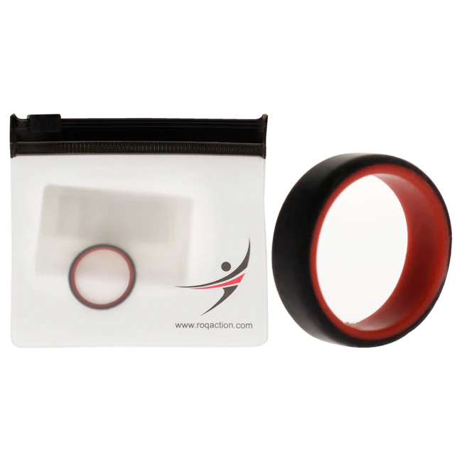 Silicone Wedding 6mm Brush 2Layer Ring - Red-Black by ROQ for Men - 7 mm Ring - Olabens