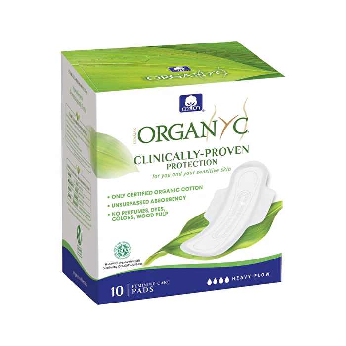Organyc Organic Pads Ultra Thin with Wings Heavy Flow x 10 Pack - Olabens