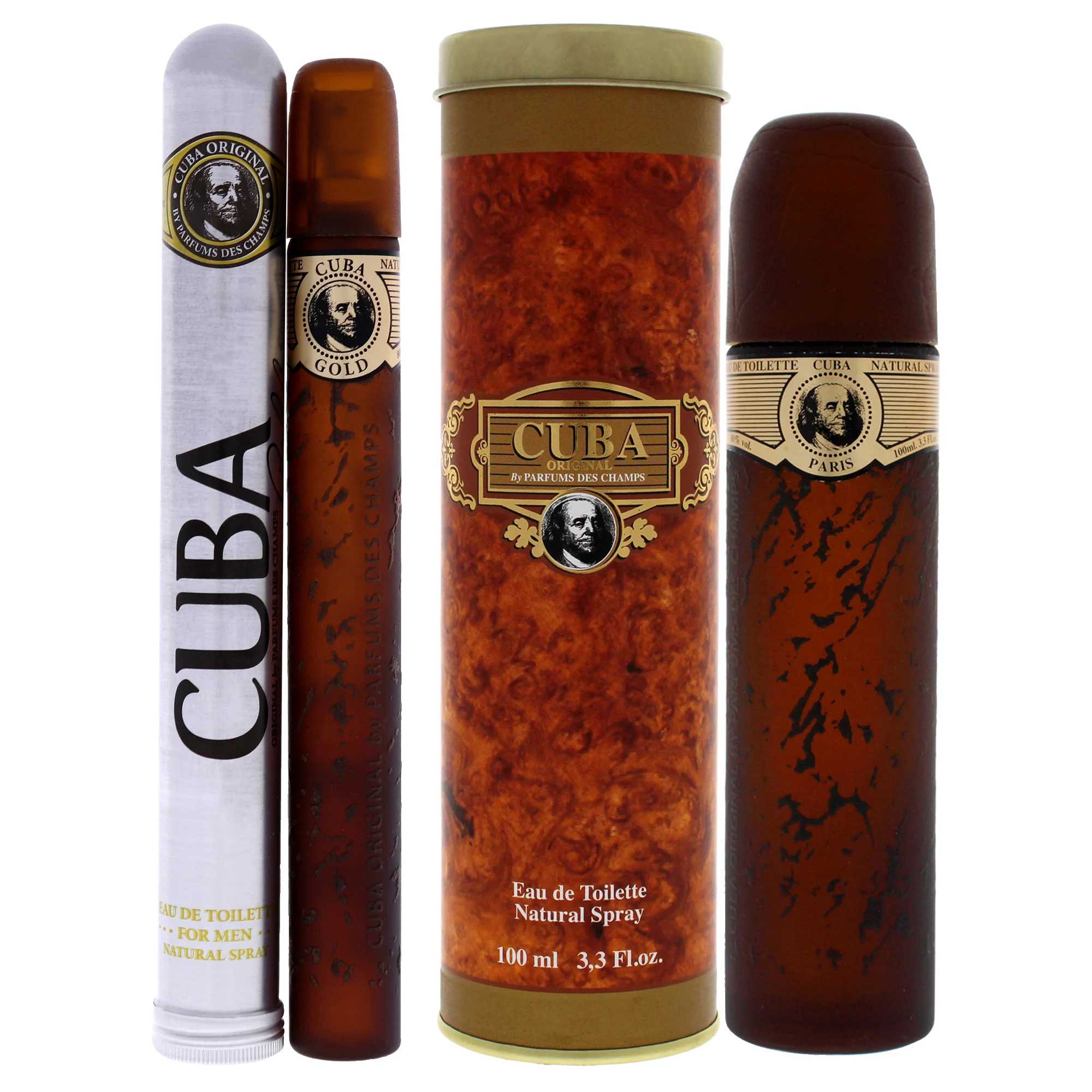 Cuba Gold Kit by Cuba for Men - 2 Pc Kit 3.3 oz EDT Spray, 1.17 oz EDT Spray - Olabens