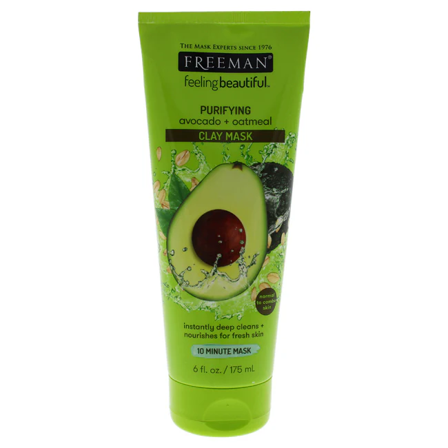 Freeman Purifying Avocado Plus Oatmeal Clay Mask by Freeman for Unisex - 6 oz Mask - Olabens