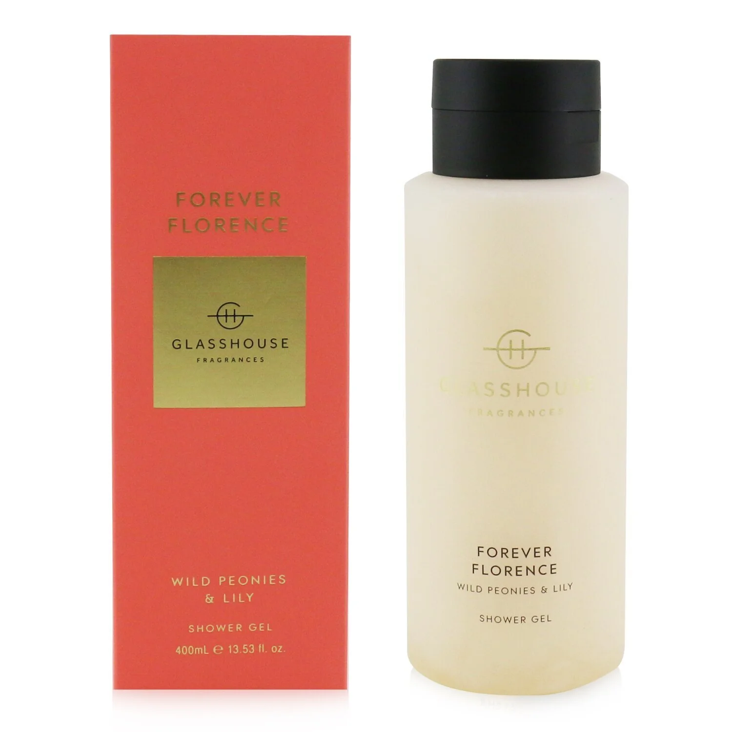 Glasshouse Shower Gel - Forever Florence (Wild Peonies & Lily)  400ml/13.53oz - Olabens