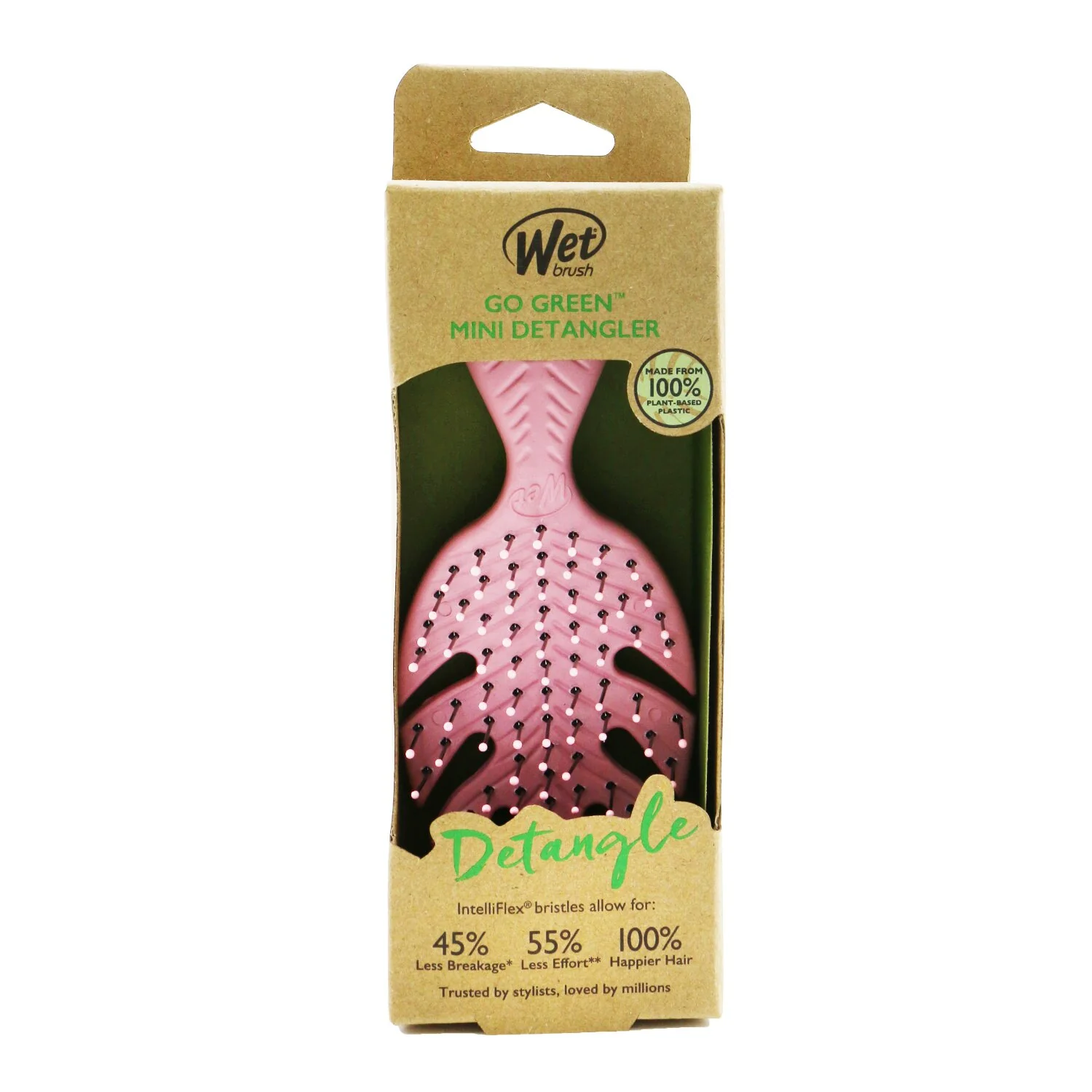 Wet Brush Go Green Mini Detangler - # Pink  1pc - Olabens