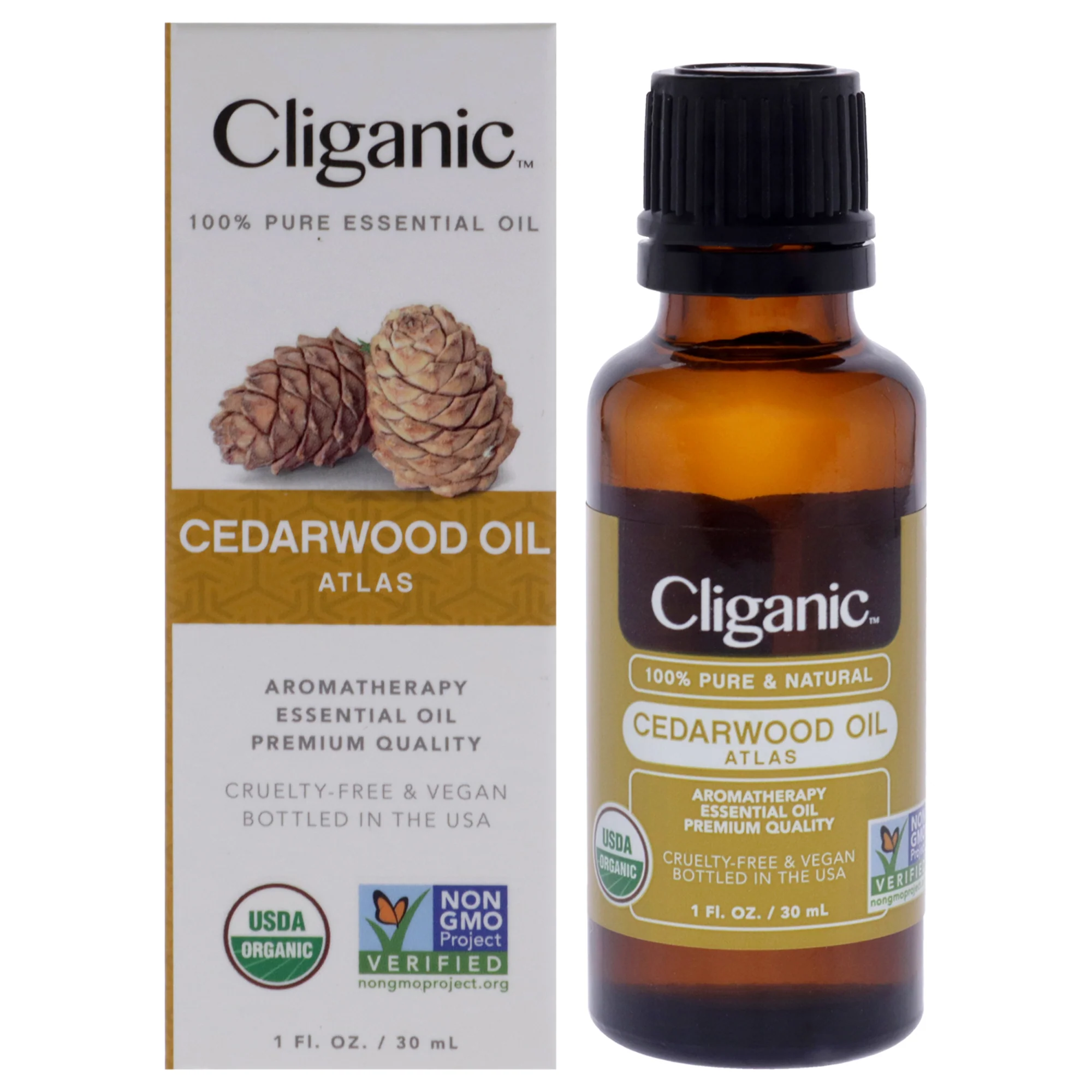 Organic Cedarwood by Cliganic for Unisex - 1 oz Oil - Olabens