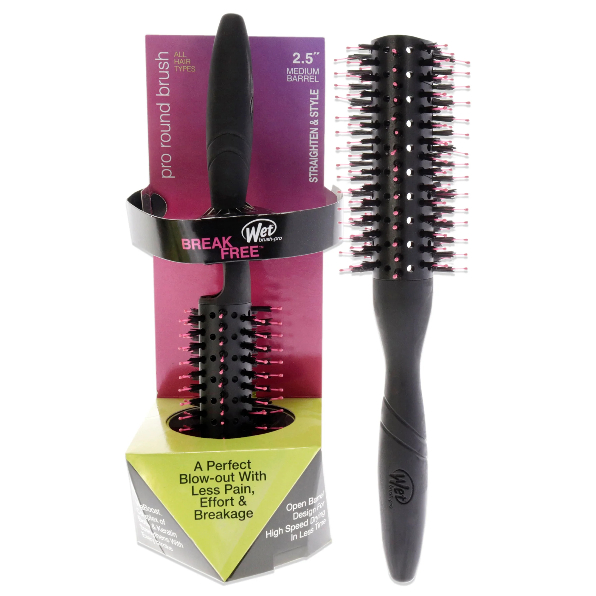 Pro Fast Dry Round Brush - Circle by Wet Brush for Unisex - 2.5 Inch Hair Brush - Olabens
