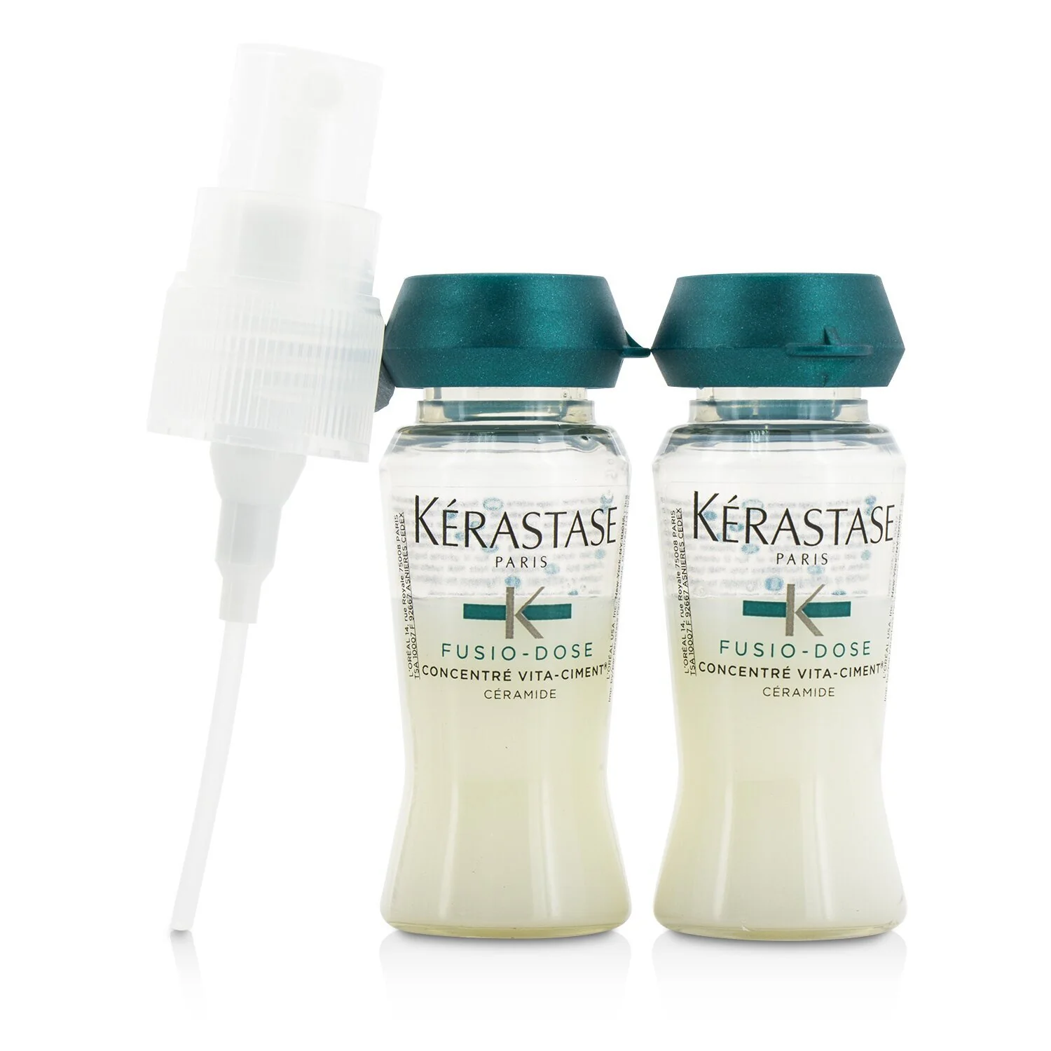 Kerastase Fusio-Dose Concentre Vita-Ciment Ceramide Intensive Reinforcing Care (Damaged, Over-Processed Hair)  10x12ml/0.4oz - Olabens