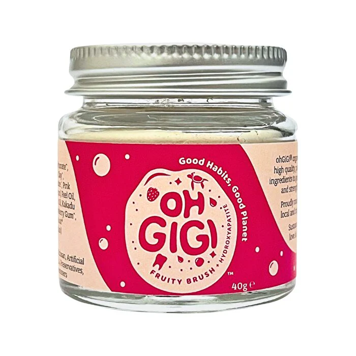 OhGiGi ohGiGi Tooth Powder + Hydroxyapatite Fruity Brush 40g - Olabens