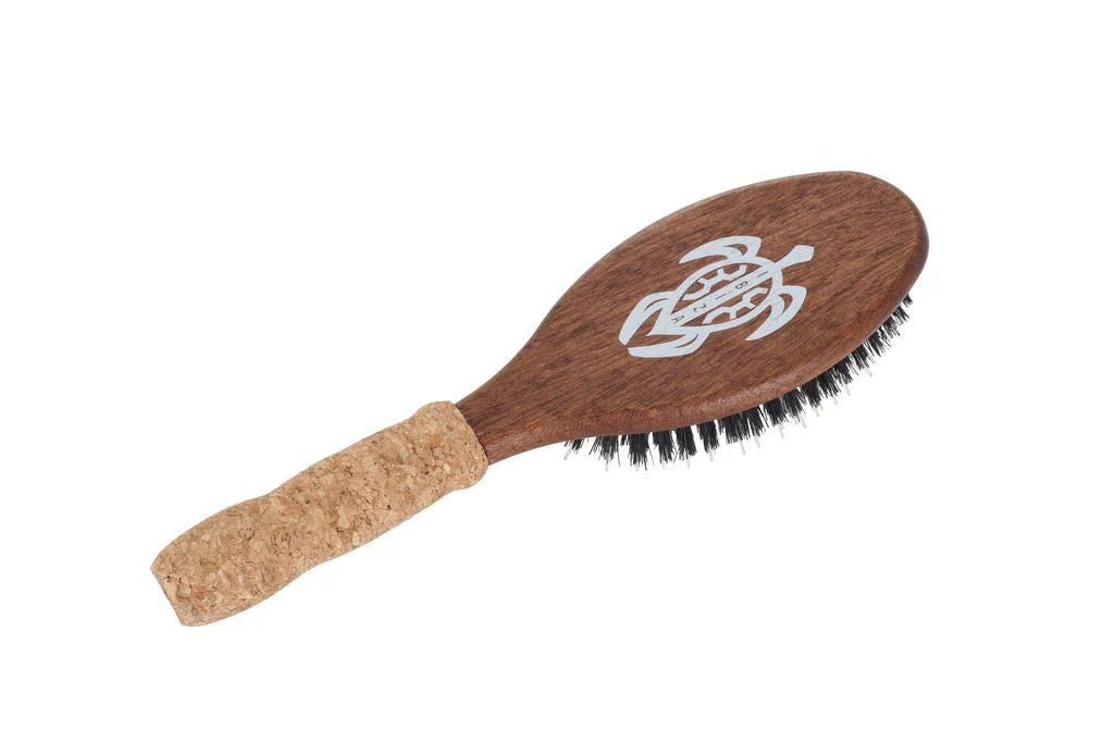 Ibiza Hair Tools Flat Brush Blonde Boar Bristle Hair Brush OC7-Oval - Olabens
