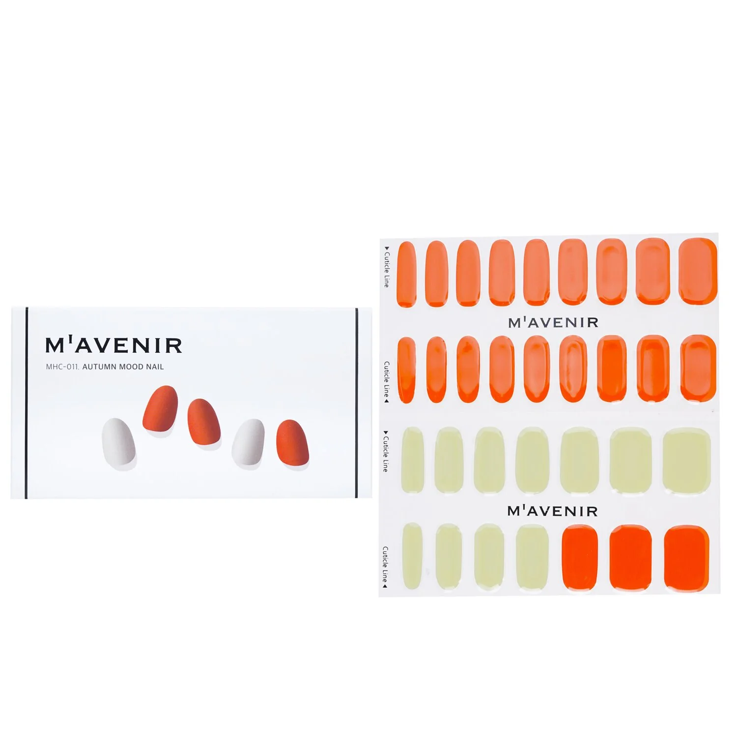 Mavenir Nail Sticker (Orange) - # Autumn Mood Nail  32pcs - Olabens