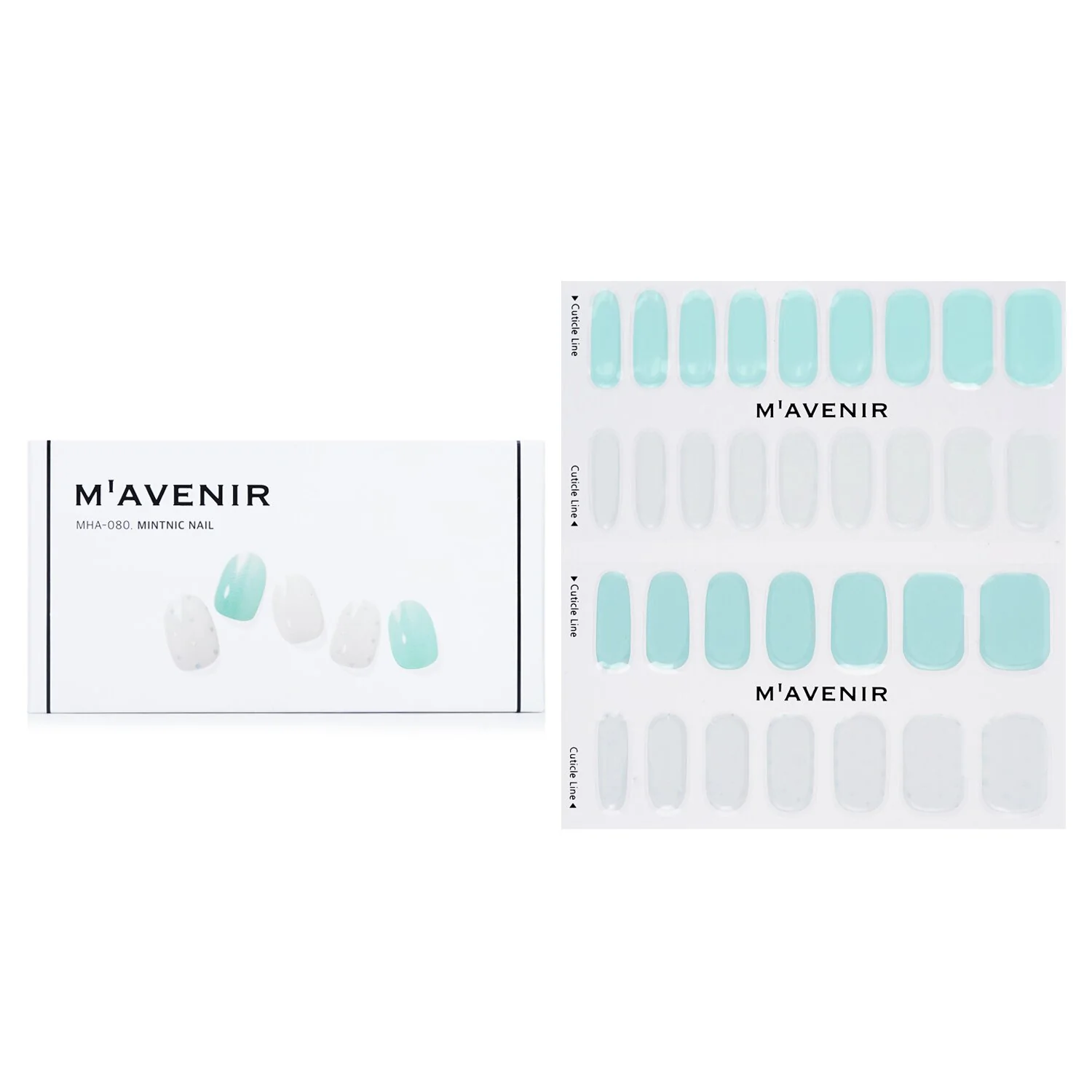 Mavenir Nail Sticker (Assorted Colour) - # Mintnic Nail  32pcs - Olabens