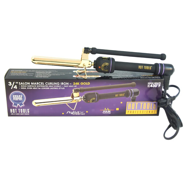 Hot Tools Professional Marcel Curling Iron - Model # 1105CN - Gold/Black by Hot Tools for Unisex - 43163 Inch Curling Iron - Olabens