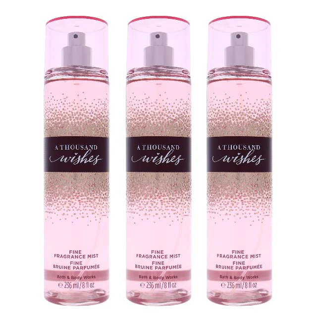 Bath & Body Works A Thousand Wishes by Bath and Body Works for Women - 8 oz Fine Fragrance Mist - Pack of 3 - Olabens
