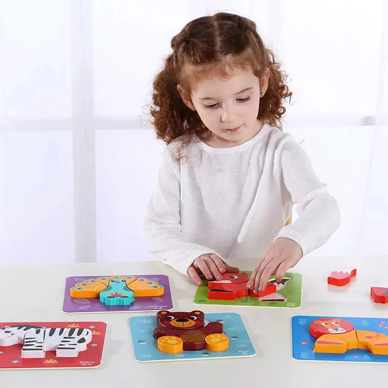Tooky Toy Co 6 In Mini Animal Puzzle  17x17x2cm - Olabens