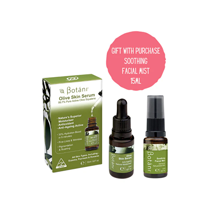 Botani Olive Skin Serum BONUS Soothing Facial Mist 15ml - Olabens