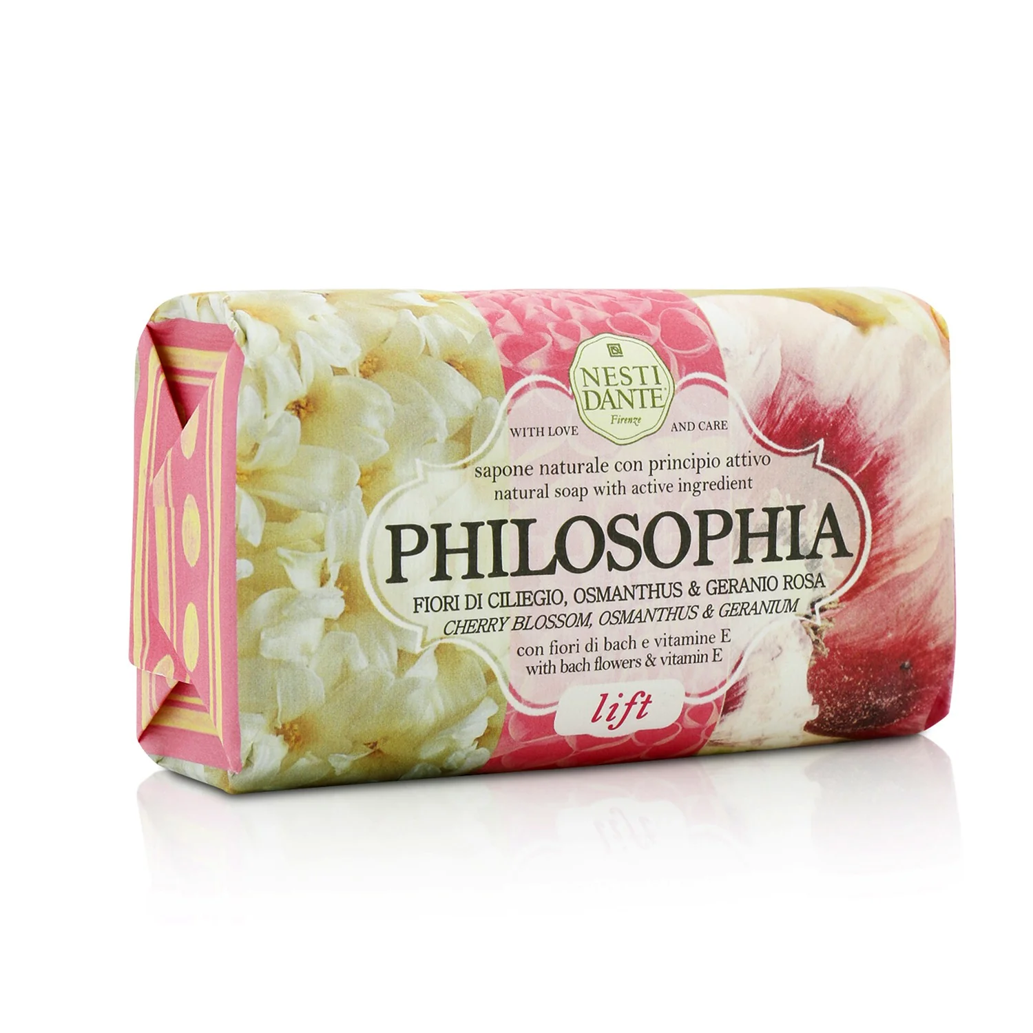 Nesti Dante Philosophia Natural Soap - Lift - Cherry Blossom, Osmanthus & Geranium With Bach Flowers & Vitamin E  250g/8.8oz - Olabens