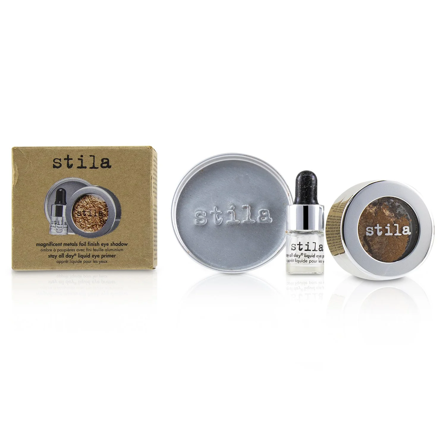 Stila Magnificent Metals Foil Finish Eye Shadow With Mini Stay All Day Liquid Eye Primer - Comex Copper  2pcs - Olabens