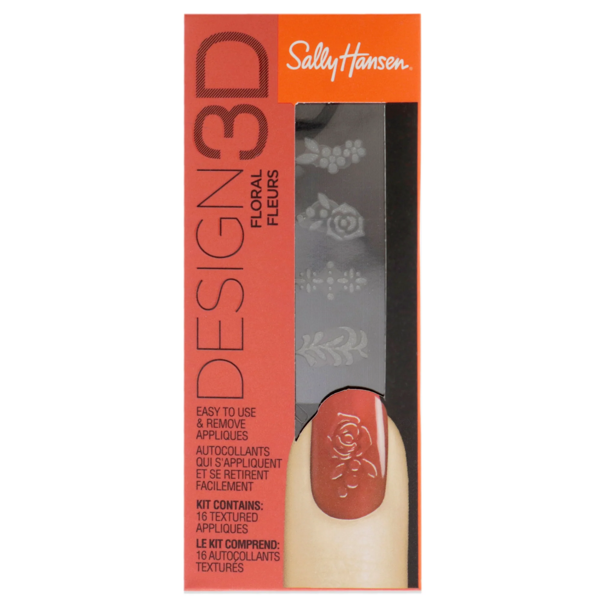 Design 3D Nail Sticker - 320 Floral by Sally Hansen for Women -16 Pc Sticker - Olabens