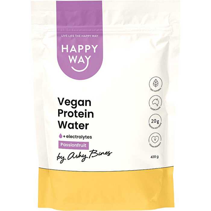 Happy Way Ashy Bines Vegan Protein Water Passionfruit 420g - Olabens