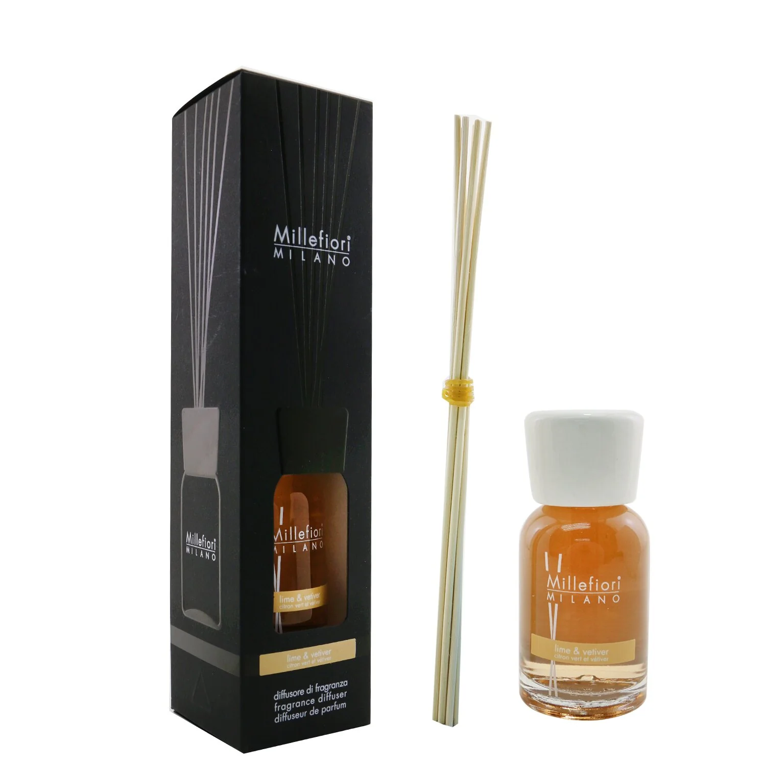 Millefiori Natural Fragrance Diffuser - Lime & Vetiver  100ml/3.38oz - Olabens