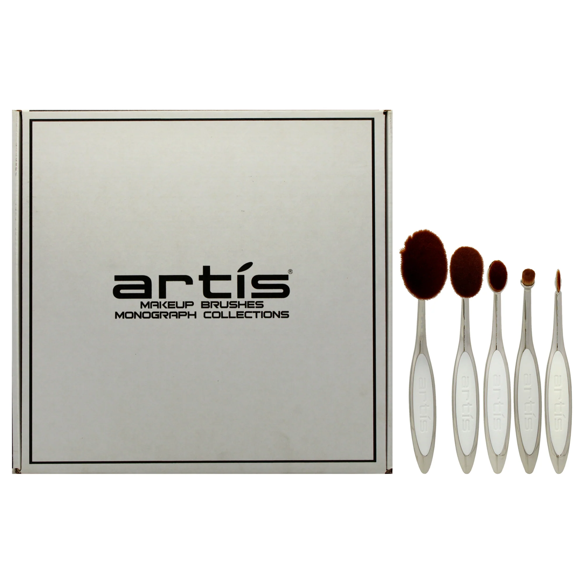 Elite 5 Brush Set - Mirror by Artis for Women - 4 Pc Elite Collection Oval 7 Brush - Mirror, Elite Oval 6 Brush - Mirror, Elite Linear 4 Brush - Mirror, Elite Linear 1 Brush - Mirror, Elite Circle Brush 1R - Mirror - Olabens