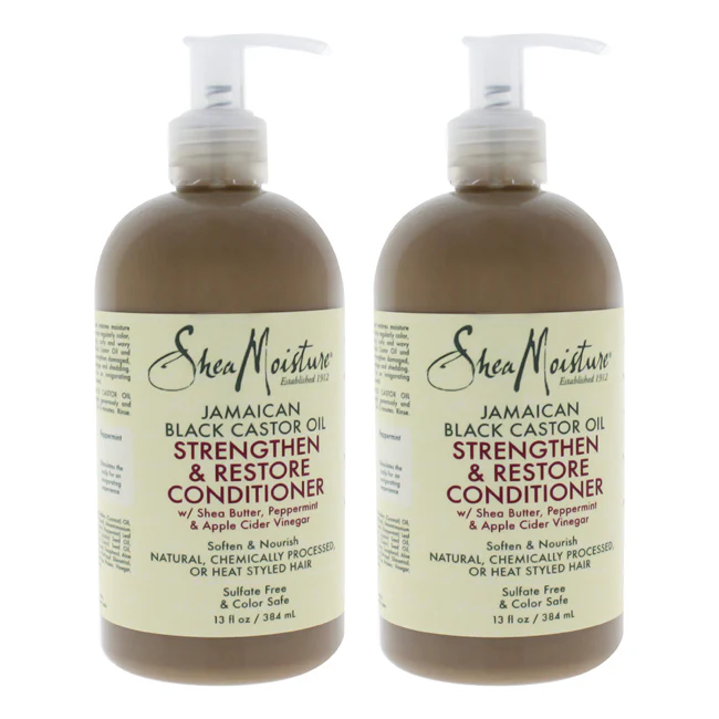 Shea Moisture Jamaican Black Castor Oil Grow and Restore Rinse Out Conditioner - Pack of 2 by Shea Moisture for Unisex - 13 oz Conditioner - Olabens