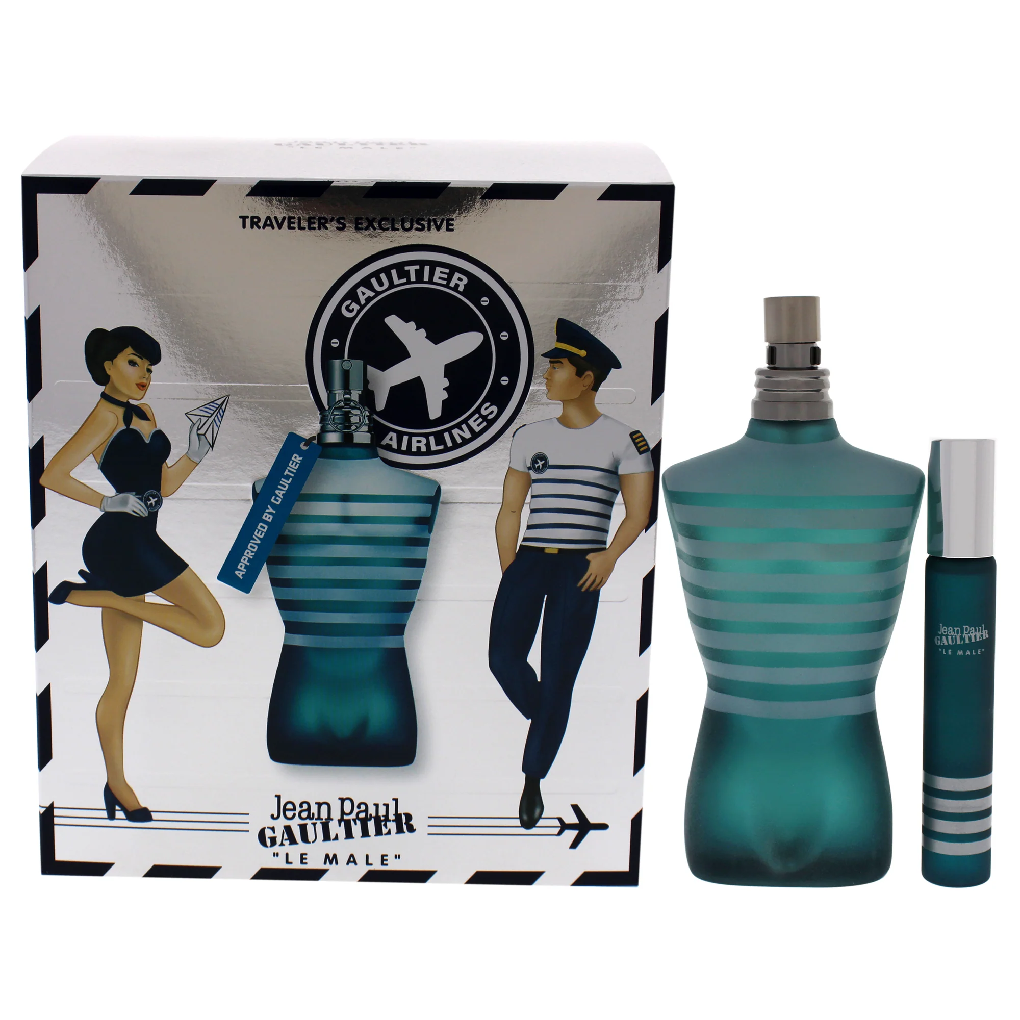 Jean Paul Gaultier Le Male by Jean Paul Gaultier for Men - 2 Pc Gift Set 4.2oz EDT Spray, 0.68oz EDT Spray - Olabens