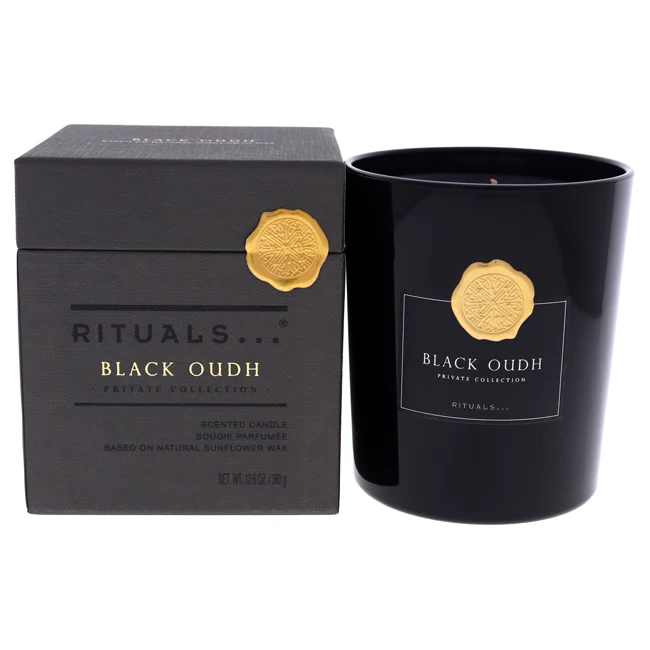 Rituals Black Oudh Scented Candle by Rituals for Unisex - 12.6 oz Candle - Olabens
