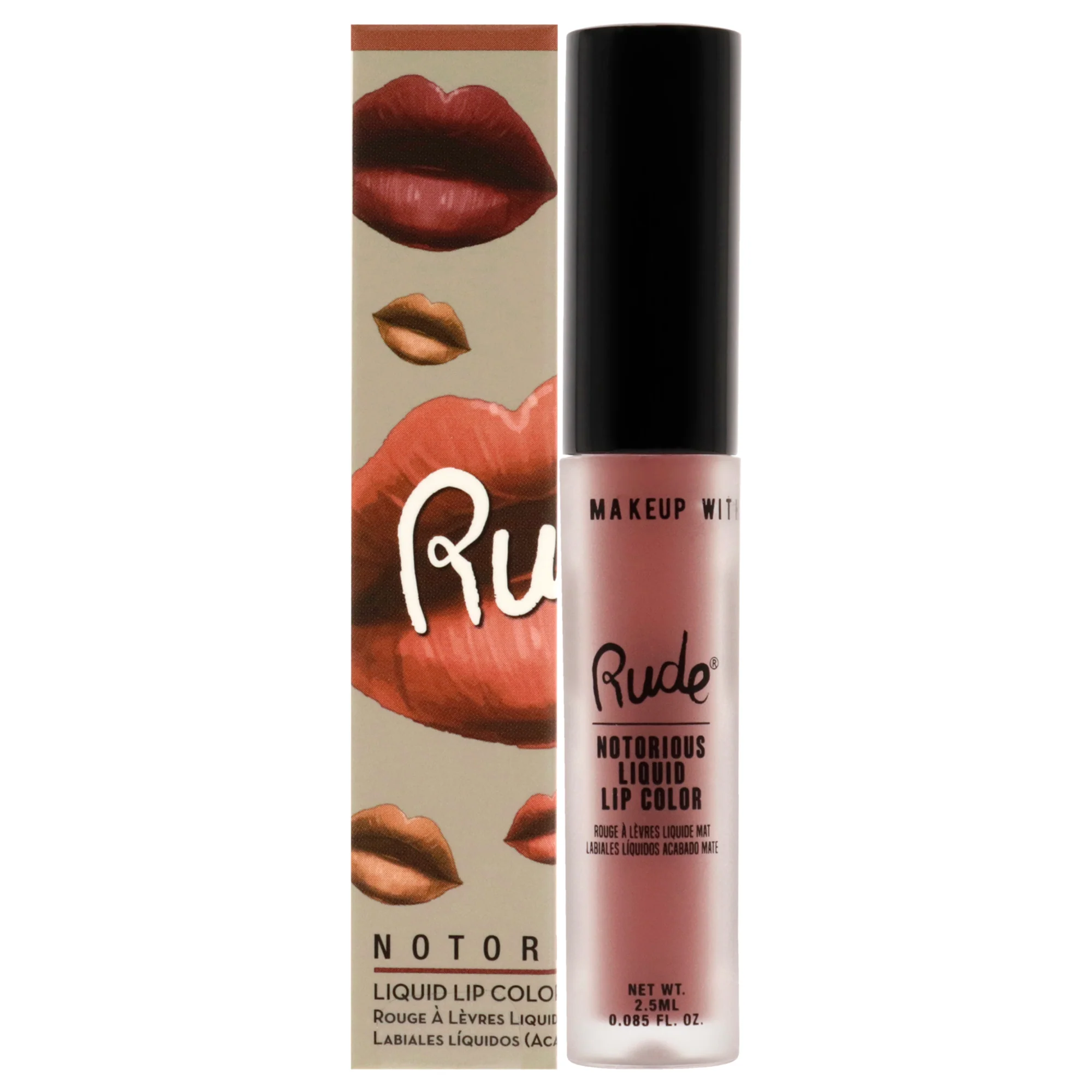 Notorious Liquid Lip Color - Obscene Gesture by Rude Cosmetics for Women - 0.1 oz Lipstick - Olabens