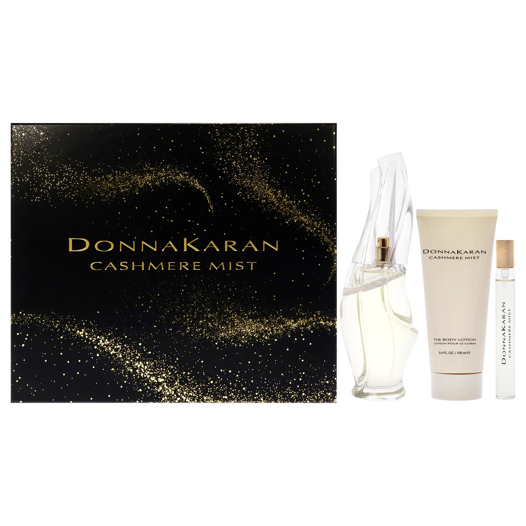 Cashmere Mist by Donna Karan for Women - 3 Pc Gift Set 3.4oz EDP Spray, 0.34oz EDP Spray, 3.4oz Body Lotion - Olabens