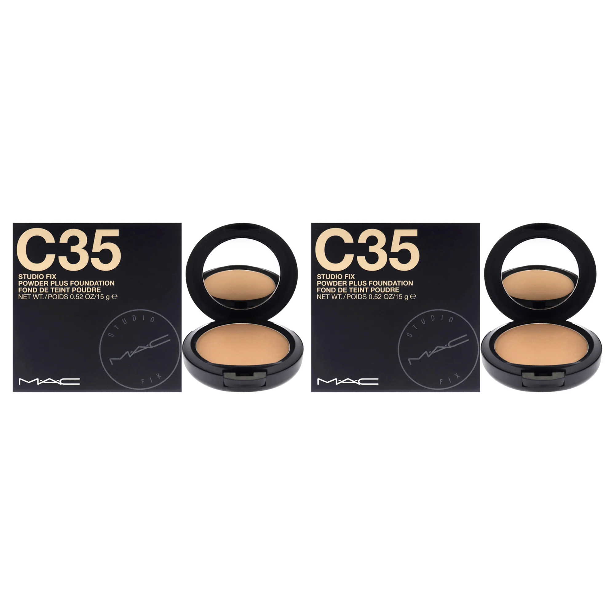 Studio Fix Powder Plus Foundation - C35 by MAC for Women - 0.52 oz Foundation - Pack of 2 - Olabens