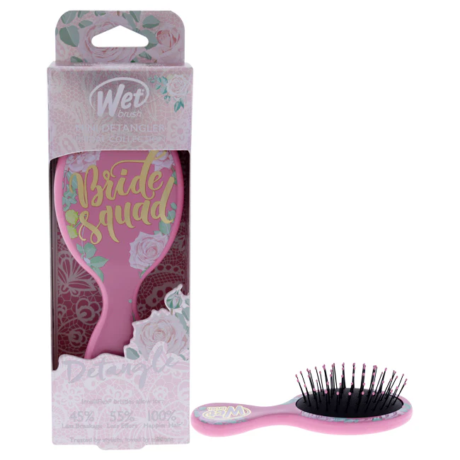 Wet Brush Mini Detangler Bridal Brush - Bride Squad Pink by Wet Brush for Women - 1 Pc Hair Brush - Olabens