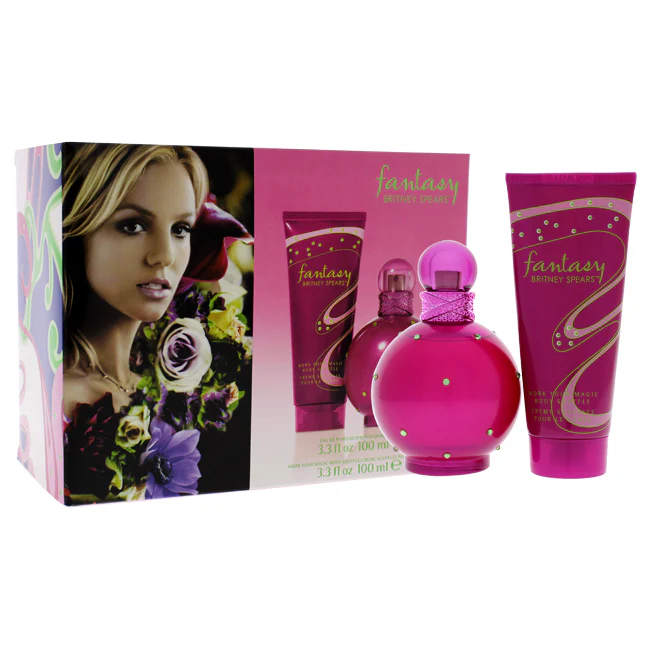 Britney Spears Fantasy by Britney Spears for Women - 2 Pc Gift Set 3.3oz EDP Spray, 3.3oz Body Souffle - Olabens