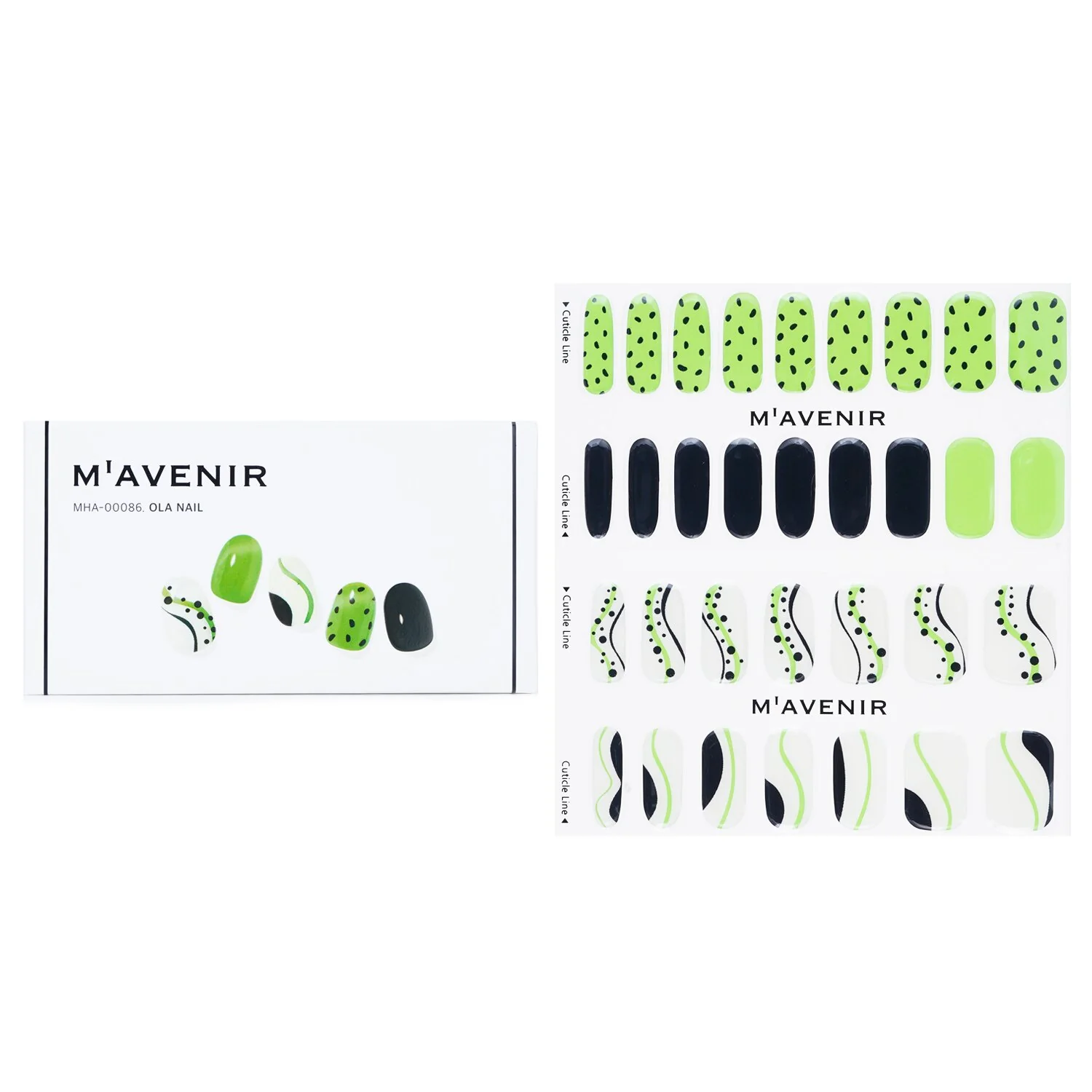 Mavenir Nail Sticker (Patterned) - # Ola Nail  32pcs - Olabens