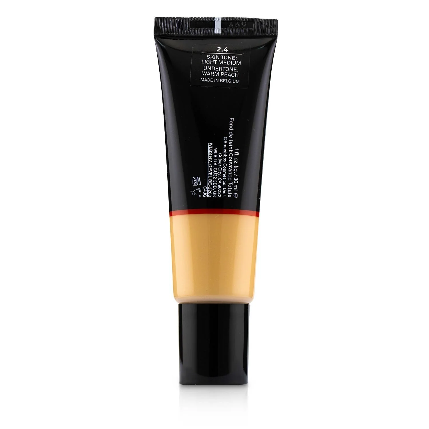 Smashbox Studio Skin Full Coverage 24 Hour Foundation - # 2.4 Light Medium With Warm Peach Undertone  30ml/1oz - Olabens