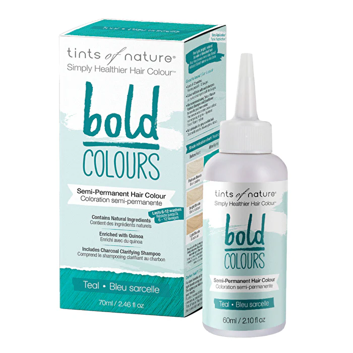 Tints of Nature Bold Colours (Semi-Permanent Hair Colour) Teal 70ml - Olabens