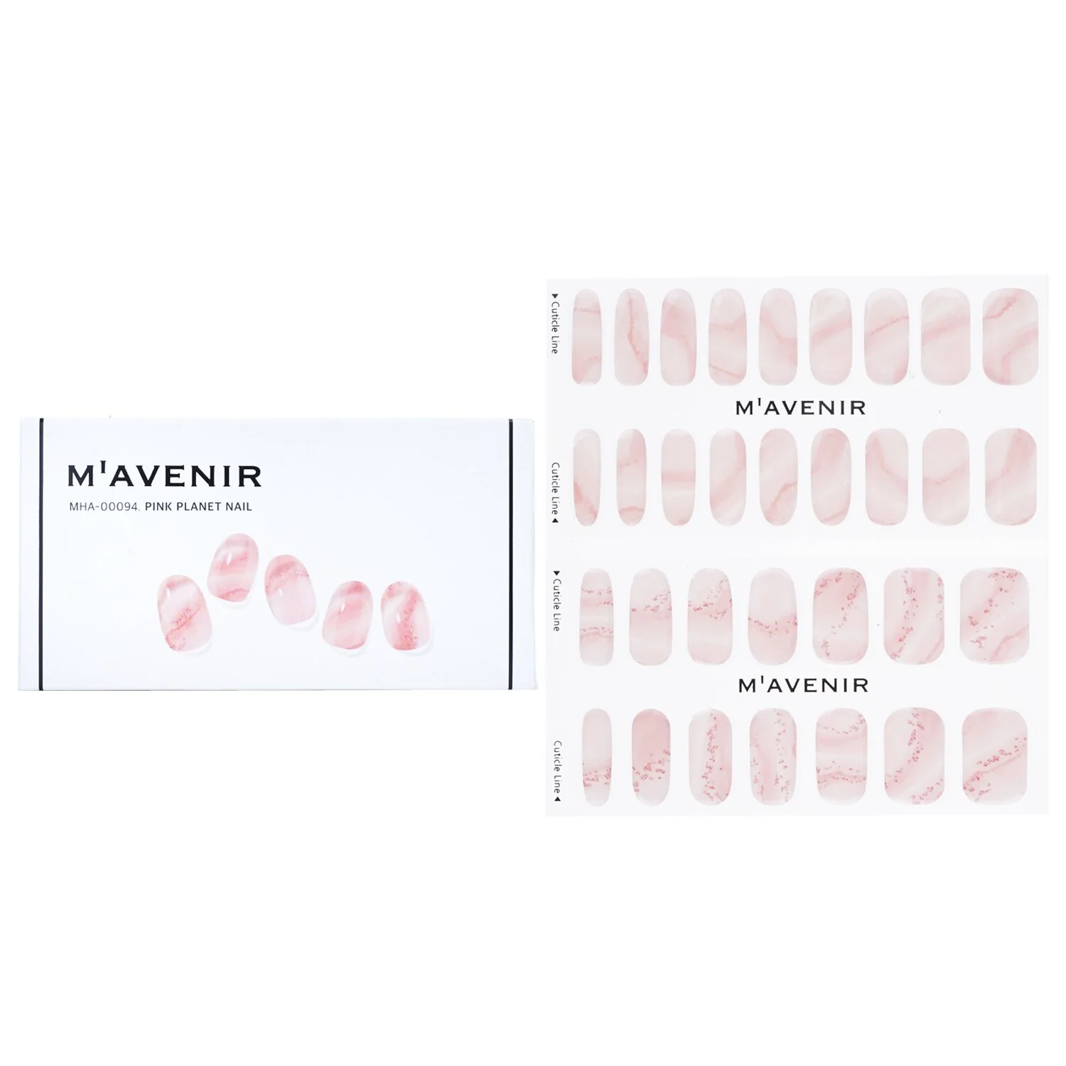 Mavenir Nail Sticker (Pink) - # Pink Planet Nail  32pcs - Olabens