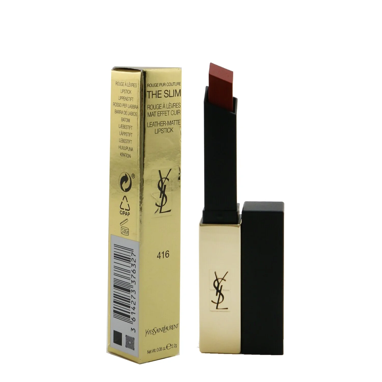 Yves Saint Laurent Rouge Pur Couture The Slim Leather Matte Lipstick - # 416 Psychic Chili  2.2g/0.08oz - Olabens