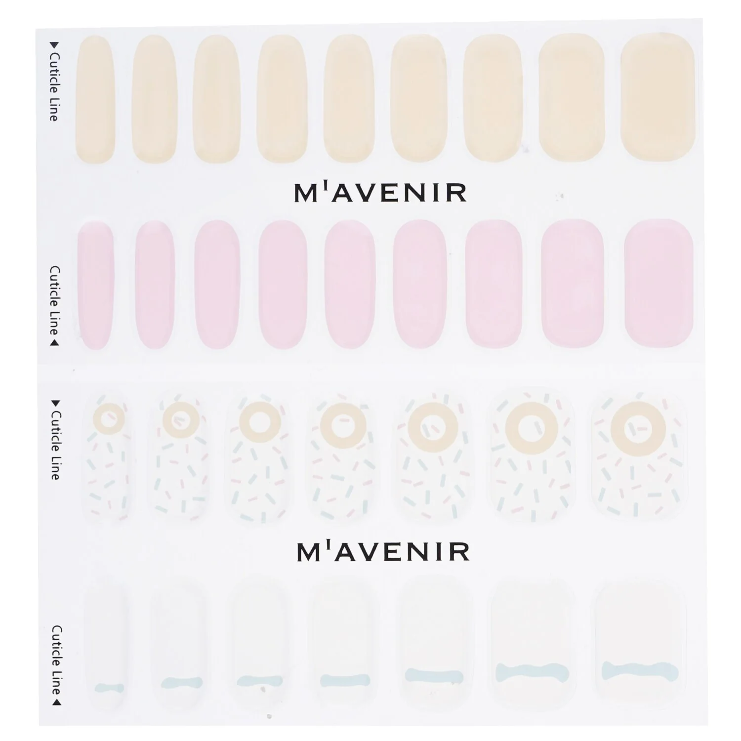Mavenir Nail Sticker (Assorted Colour) - # Sugar Glaze Nail  32pcs - Olabens