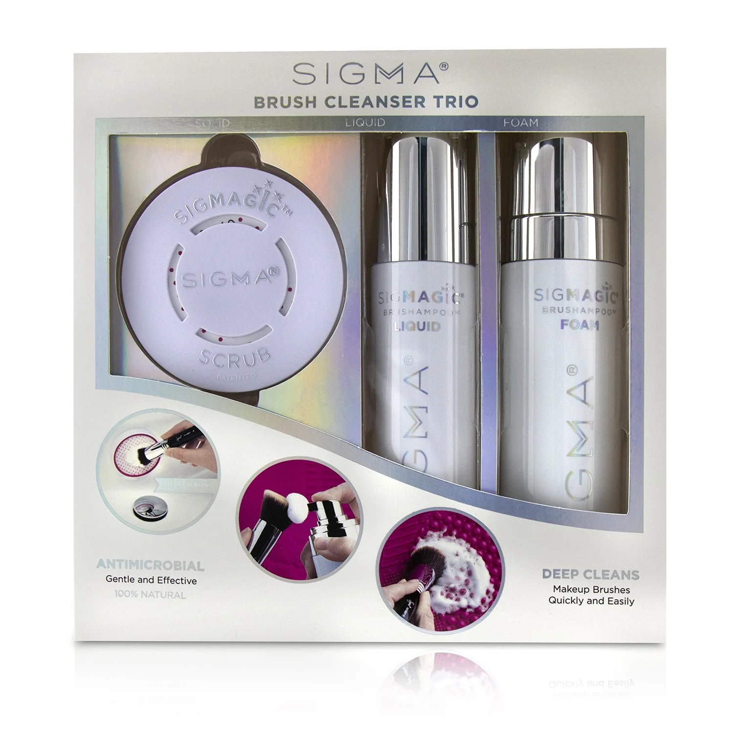 Sigma Beauty Brush Cleanser Trio (1x Sigmagic Scrub, 1x Brushampoo Liquid, 1x Brushampoo Foam)  3pcs - Olabens
