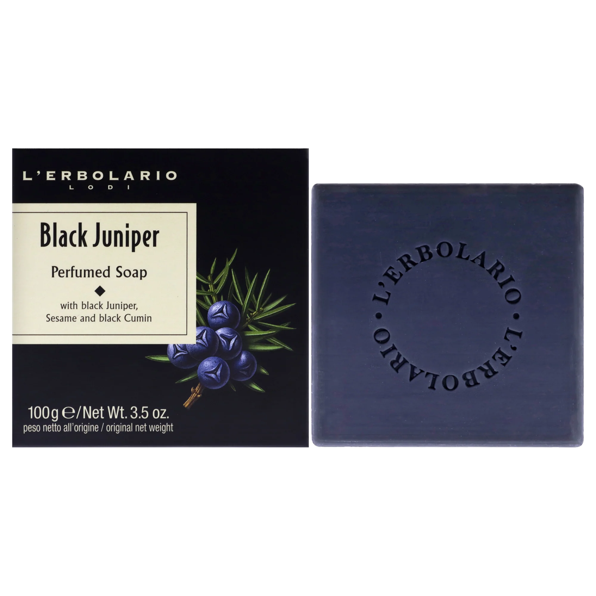Black Juniper Perfumed Soap by LErbolario for Unisex - 3.5 oz Soap - Olabens